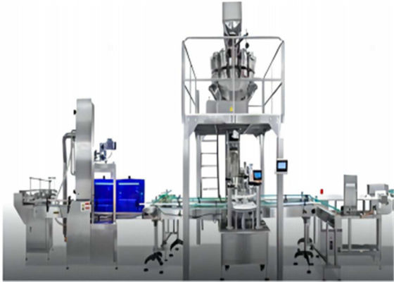 MY-GZX-KL 1 Head 10KW fully automatic Particle Filling Machine Production Line ± 1-2% For Candy Nuts 20-40 Bottles/minute